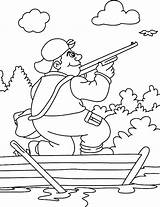 Coloring Hunting Pages Bird Hunter Boat Small Flying Duck Shot Coloringsky Getcolorings Deer sketch template