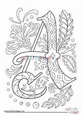 Letter Illuminated Colouring Pages Coloring Letters Alphabet Activityvillage Mandala Printable Village Activity Explore Public Drawings Adult Choose Board sketch template