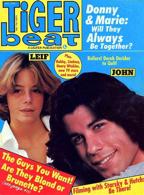 the cover of tiger beat magazine with john and mellenon on it s front