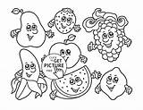 Coloring Pages Fruits Kids Fruit Cartoon Vegetable Printable Choose Board Sheets Animal sketch template