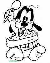 Coloring Baby Goofy Pages Disney Printable Pluto Babies Mickey Drum Playing Minnie Funstuff Disneyclips sketch template