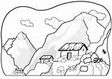 Colorear Poblacion Paisajes Montanas Montañas sketch template