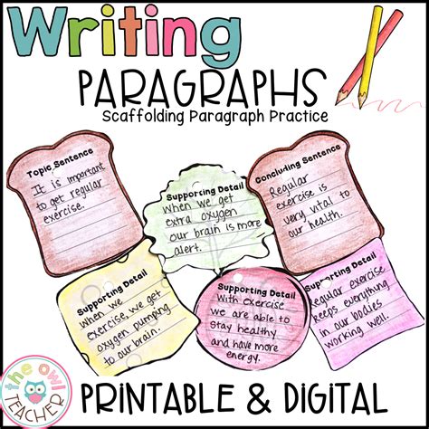 paragraph writing   write  paragraph printable digital
