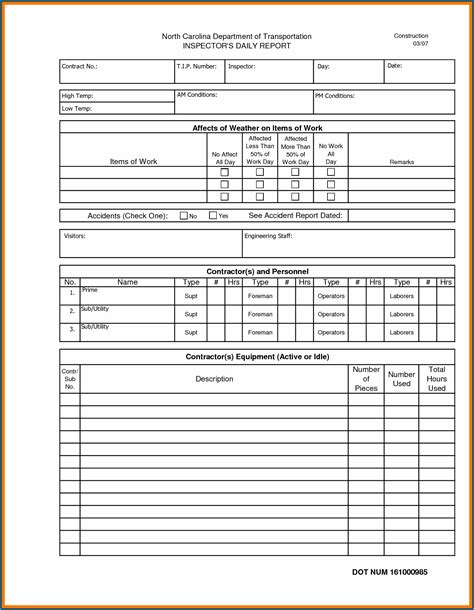 construction daily report template
