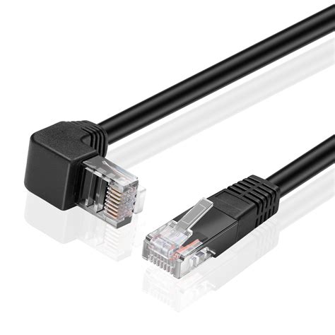 cat ethernet cable  angle   ft rj  degree network connector  mhz