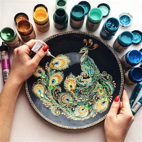 dot painting   create ornate decorative plates