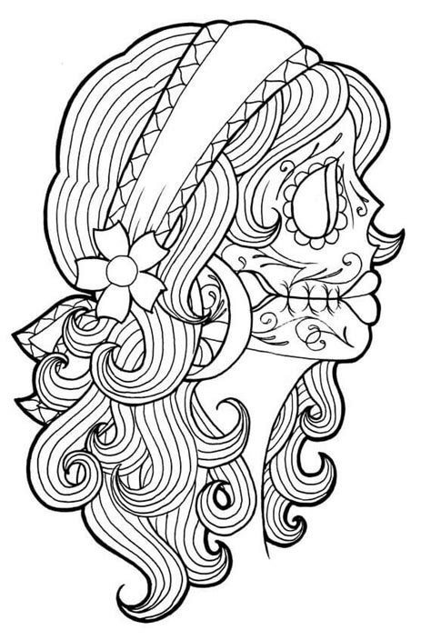 printable day   dead coloring pages scribblefun