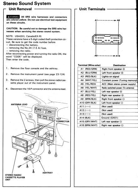 acura integra radio wiring diagram