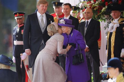 The Queen Dutch Royal Risks Breaking Protocol Kissing Her