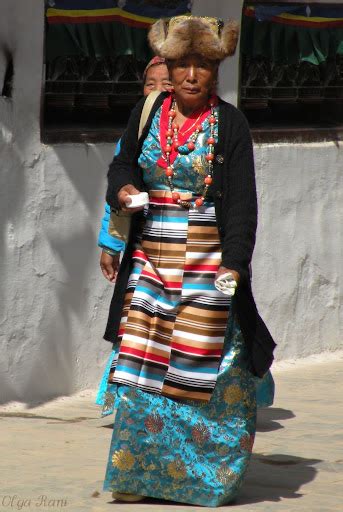 local style ethnic dress of the tibetans