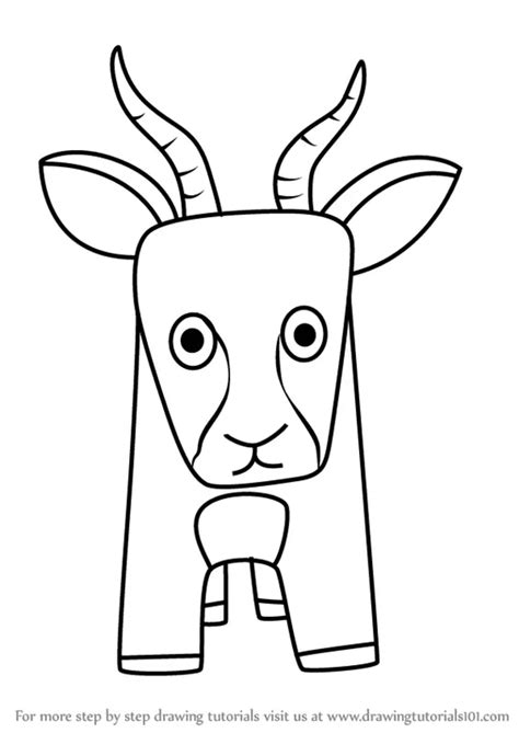 draw  gazelle  kids animals  kids step  step