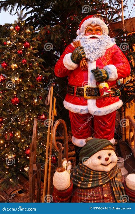 christmas santa claus snowman stock photo image  holidays