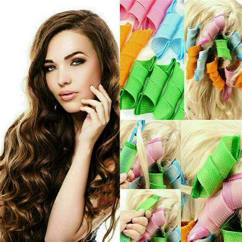 pcs magic long hair curlers curl formers spiral rollers etsy