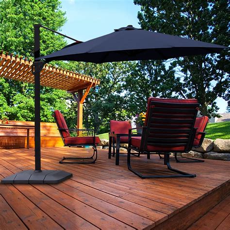 ft outdoor patio umbrella  heavy duty base large cantilever umbrella windproof offset