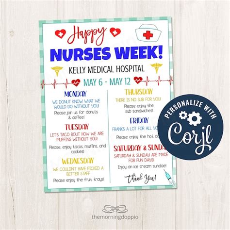 printableeditable happy nurses week nurse appreciation week etsy