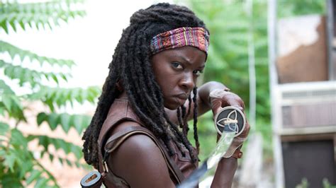 the walking dead s danai gurira and laurie holden on michonne and andrea s bond hollywood