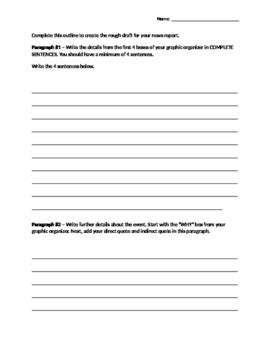 writing  news report template based    crabbe literacy