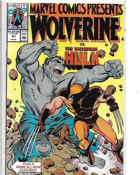 Marvel Comics Presents 61 Wolverine Vs Hulk Etsy