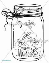 Jar Mason Firefly Coloring Drawing Template Bug Lightning Jars Printable Fireflies Clip Pages Ball Cookie Getdrawings Color Craft Colored Adult sketch template