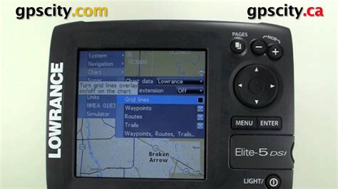 lowrance elite  dsi video manual enabling gps grid lines youtube