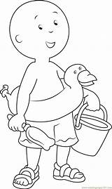 Caillou Coloring Pages Printable Beach Swimming Coloring4free Cartoons 1437 Go Coloringpages101 Kids Categories sketch template