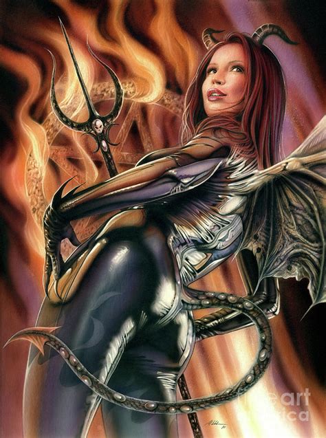 Devil Girl Painting By Michael Calandra