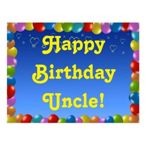 postcard happy birthday uncle zazzle