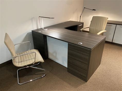 shaped desks  perfect   space front desk office furniture