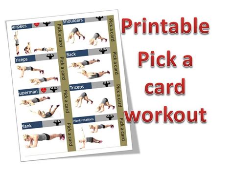 printable workout cards  size total   exercise cards etsy canada