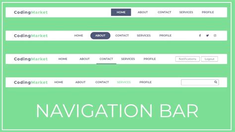 navigation bar  html  css navbars navigation bar tutorial youtube