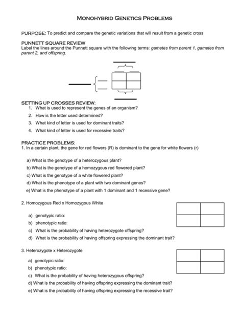 Monohybrid Crosses