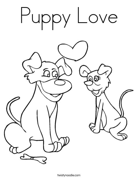 puppy love coloring page twisty noodle