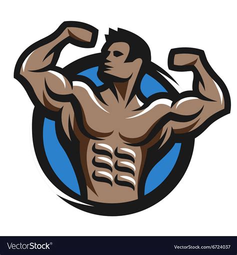 posing bodybuilder symbol logo emblem royalty  vector