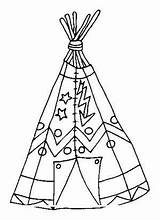 Coloring Teepee Pages Getcolorings Indians sketch template