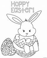 Easter Coloring Egg Rabbit Happy Pages Printable Print Color Prints sketch template