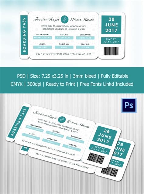 Boarding Pass Invitation Template 36 Free Psd Format Download Free