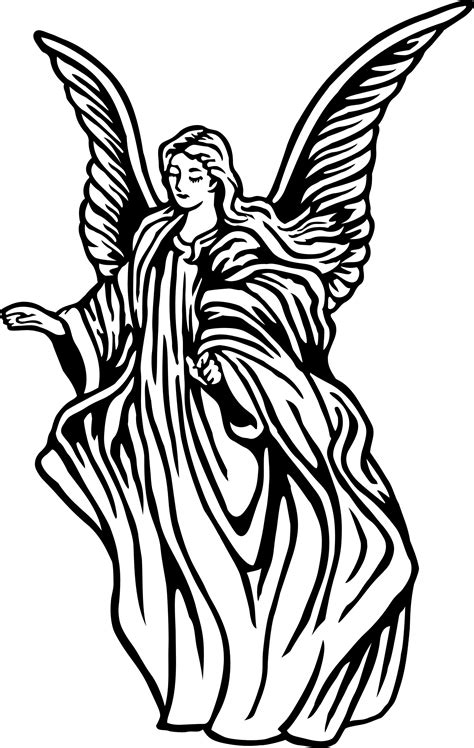 angel clipart black  white background alade