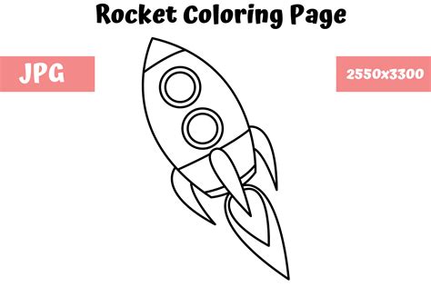 rocket coloring page  kids graphic  mybeautifulfiles creative