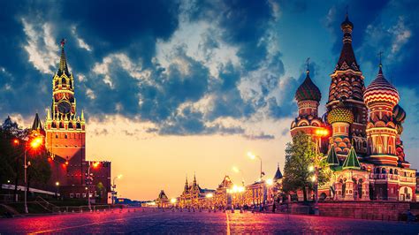 moscow russia town square red square sky temples