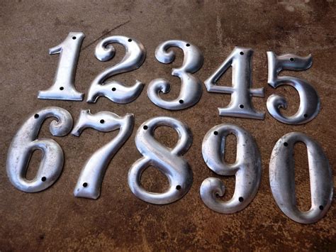 industrial numbers vintage metal numbers aluminum numbers