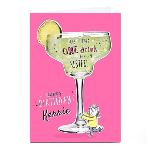 buy personalised birthday card just the one drink for gbp 1 79 card