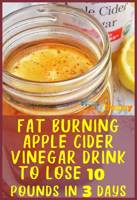 fat burning apple cider vinegar drink  lose  pounds   days