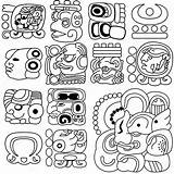 Mayan Hieroglyphs Vector Depositphotos Symbol Temple Aztec Ancient sketch template