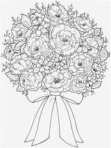 Bouquet Drawing Line Flowers Getdrawings sketch template