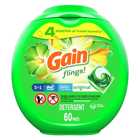 gain flings original laundry detergent pacs  count walmartcom