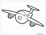 Coloring Airplane Cartoon Pages Plane Getdrawings sketch template