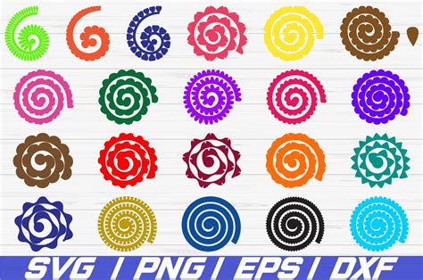 rolled paper flowers svg cut file flowers template
