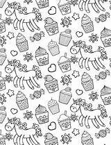 Cupcakes Coloring Pages Unicorns раскраски Sweets из категории все sketch template