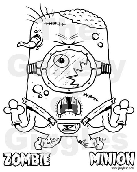 items similar  zombie minion printable coloring page  etsy