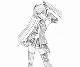 Miku Hatsune Coloringhome Vocaloid Library Gurus Insertion sketch template